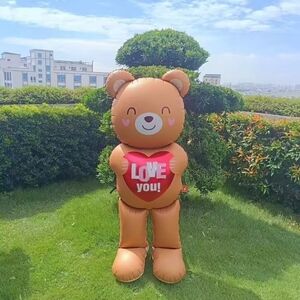 Large Size Inflatable Bear Balloon With Valentines Day Heart